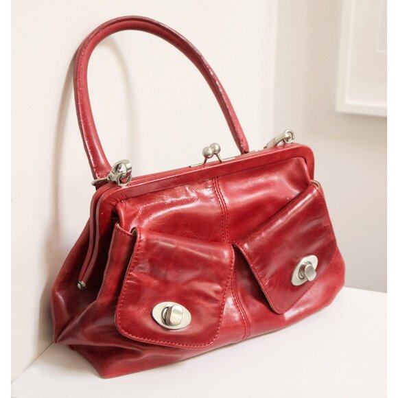 LATICO Red Leather Shoulder Bag Y2K Purse - Picture 1 of 10